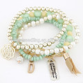 2014 Handmade multi layer charms beads pearl bracelet